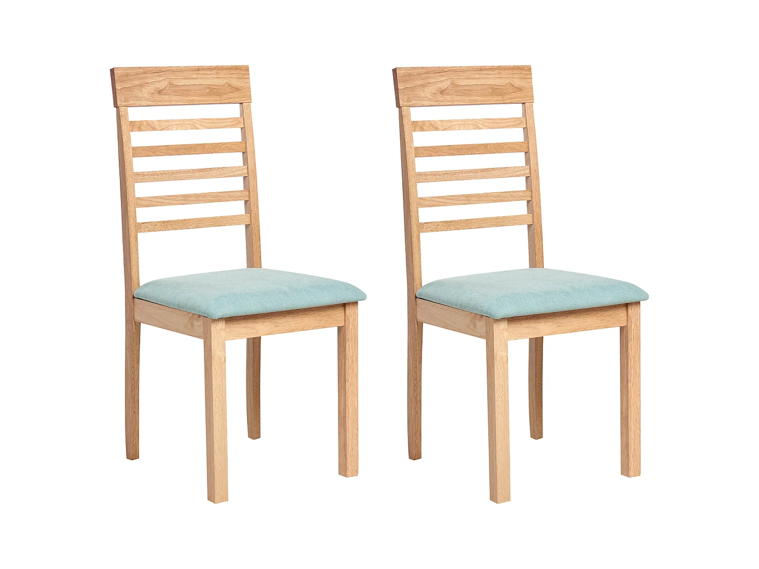 Lot de 2 chaises de salle à manger ORTLEY Bois Marron clair/ Menthe