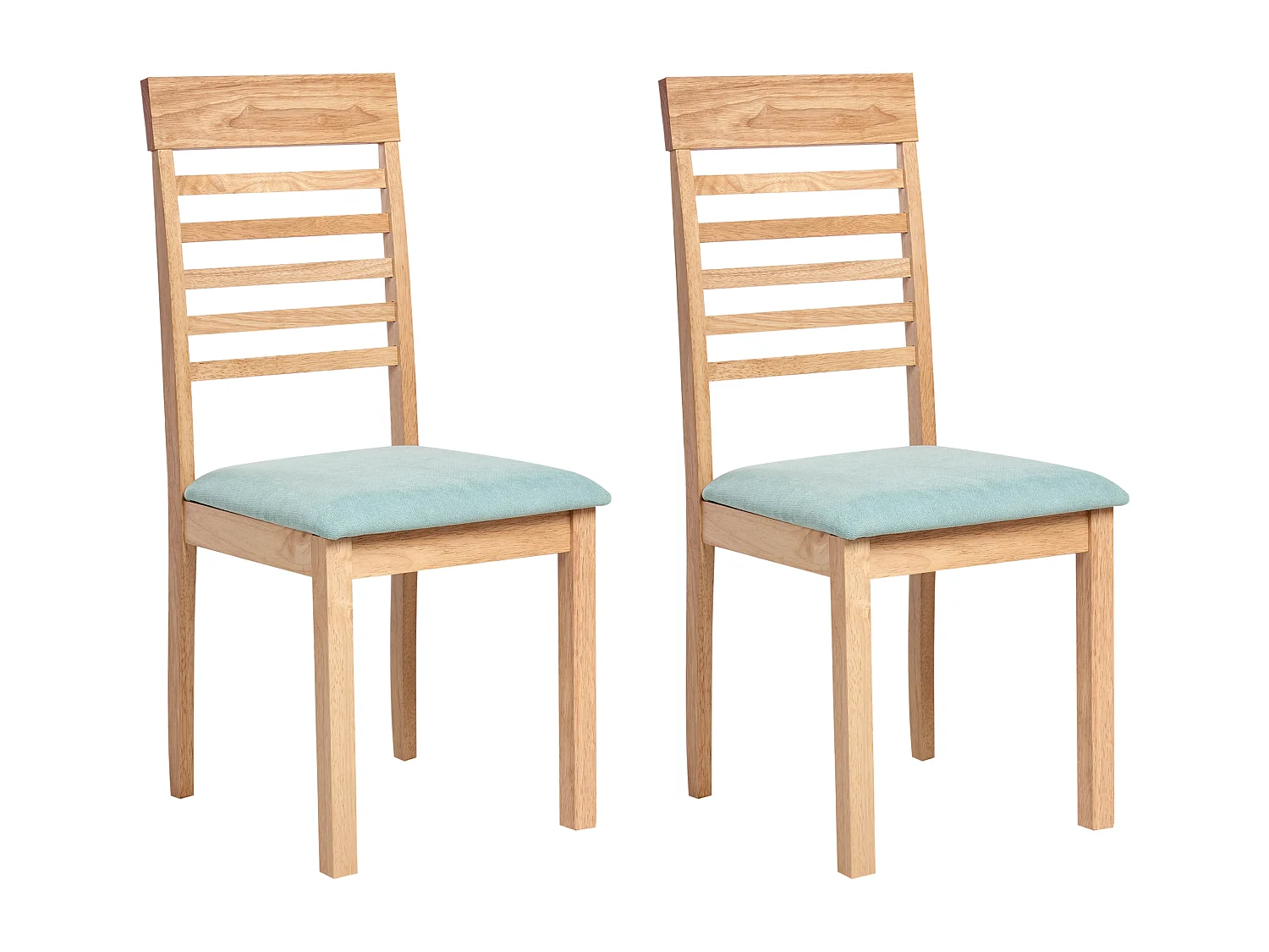Lot de 2 chaises de salle à manger ORTLEY Bois Marron clair/menthe