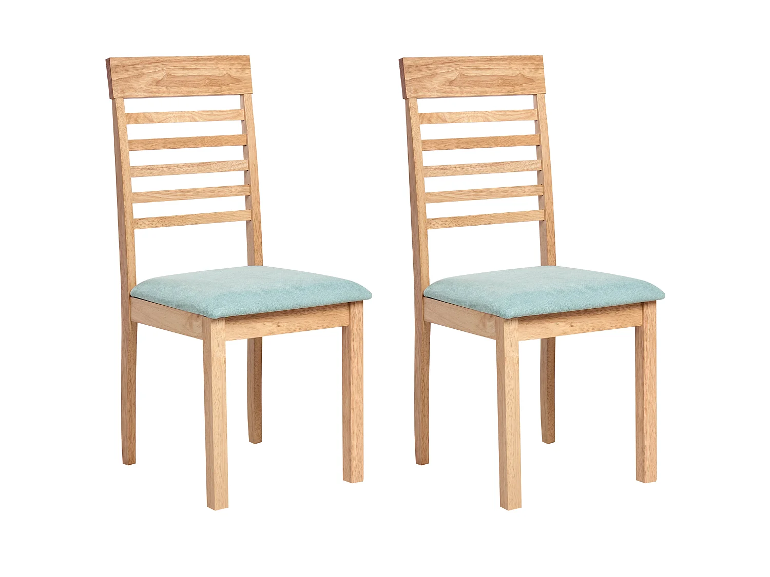 Lot de 2 chaises de salle à manger ORTLEY Bois Marron clair/menthe
