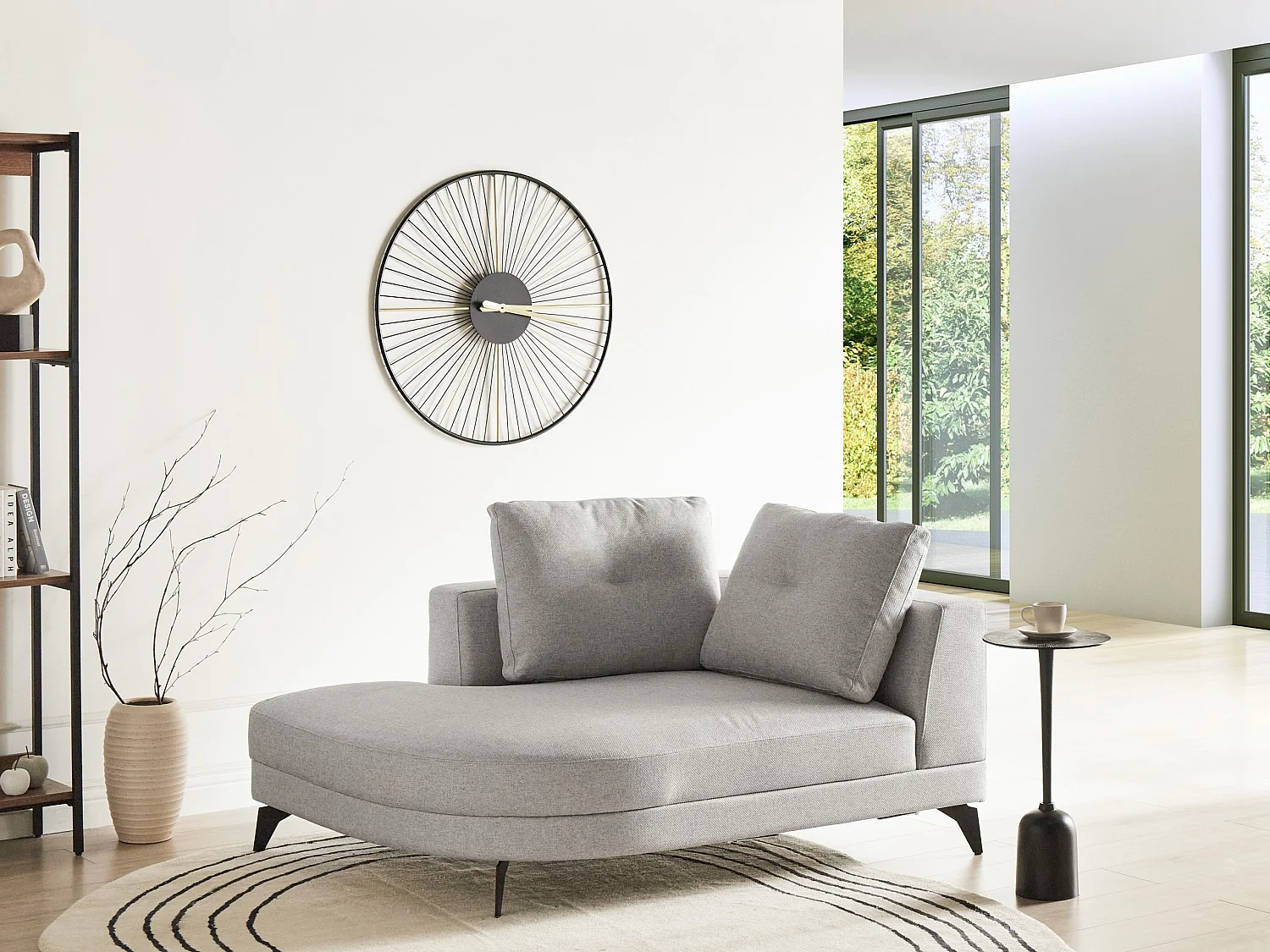 Chaise longue MARUM Lin synthétique Gris