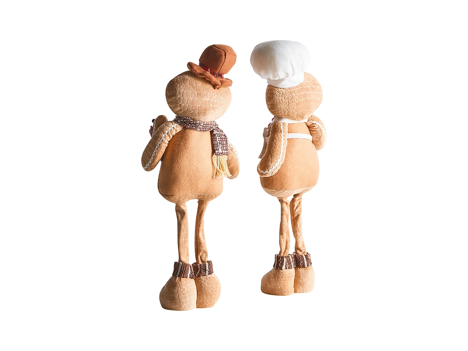 Lot de 2 décorations de Noël EIKEREN Bonhomme de pain d'épice 55 cm Marron
