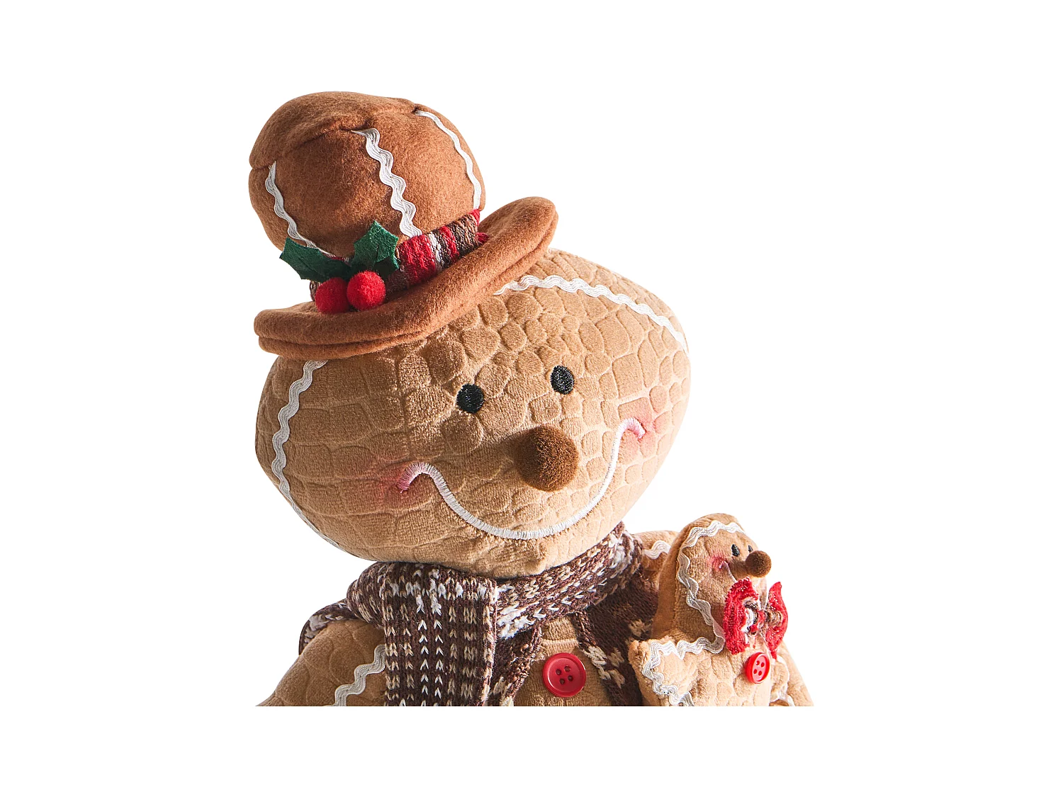 Lot de 2 décorations de Noël EIKEREN Bonhomme de pain d'épice 55 cm Marron
