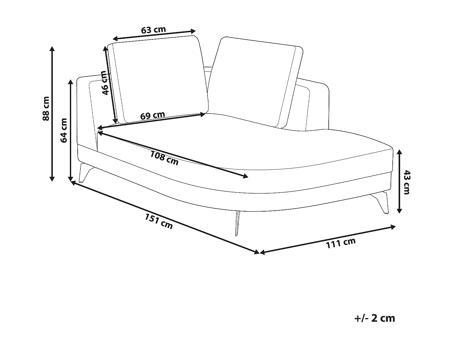Chaise longue MARUM Lin synthétique Beige clair