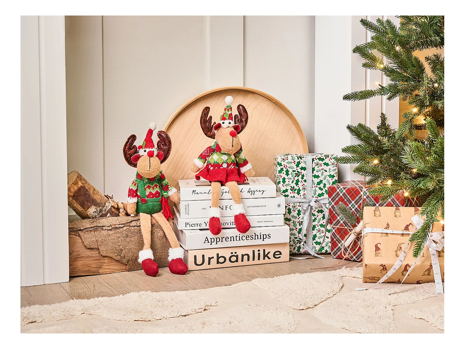 Lot de 2 décorations de Noël VATNDALSVATNET Renne 38 cm Multicolore