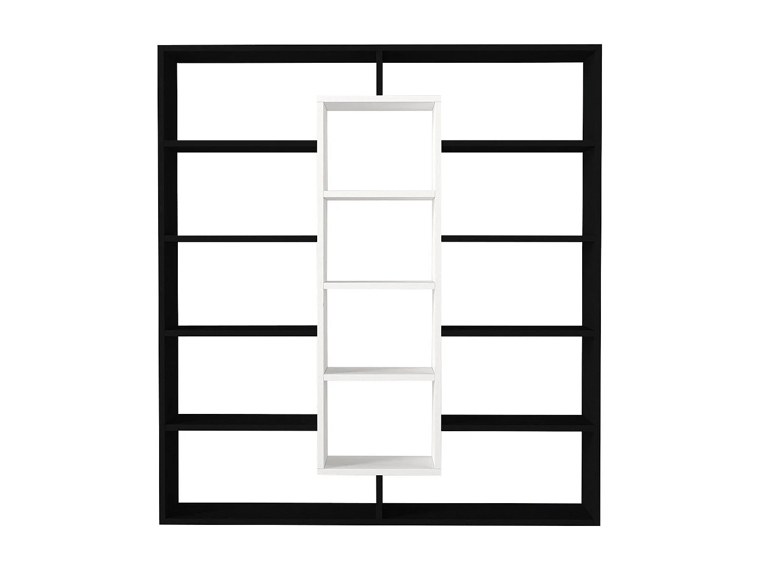 Étagère bibliothéque Alexa H135,7cm Noir et Blanc