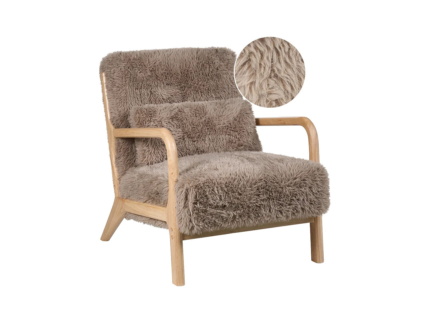 Fauteuil SKOVDE Fourrure synthétique Taupe
