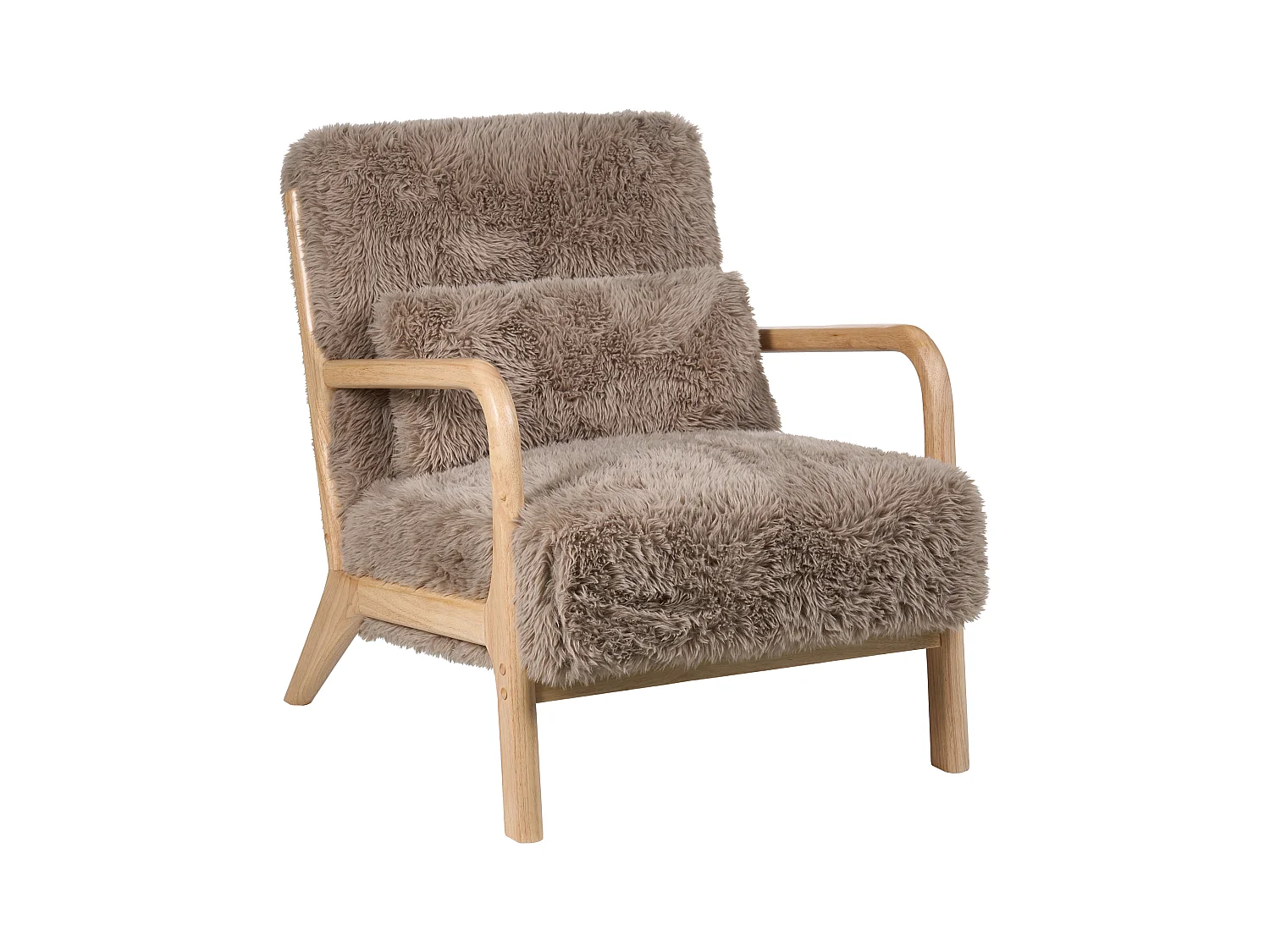 Fauteuil SKOVDE Fourrure synthétique Taupe