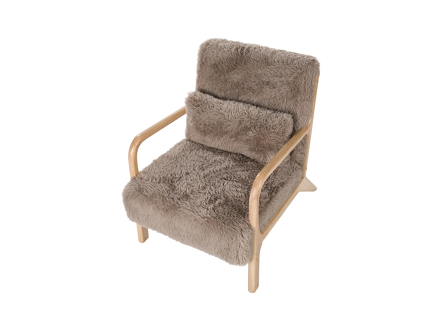 Fauteuil SKOVDE Fourrure synthétique Taupe