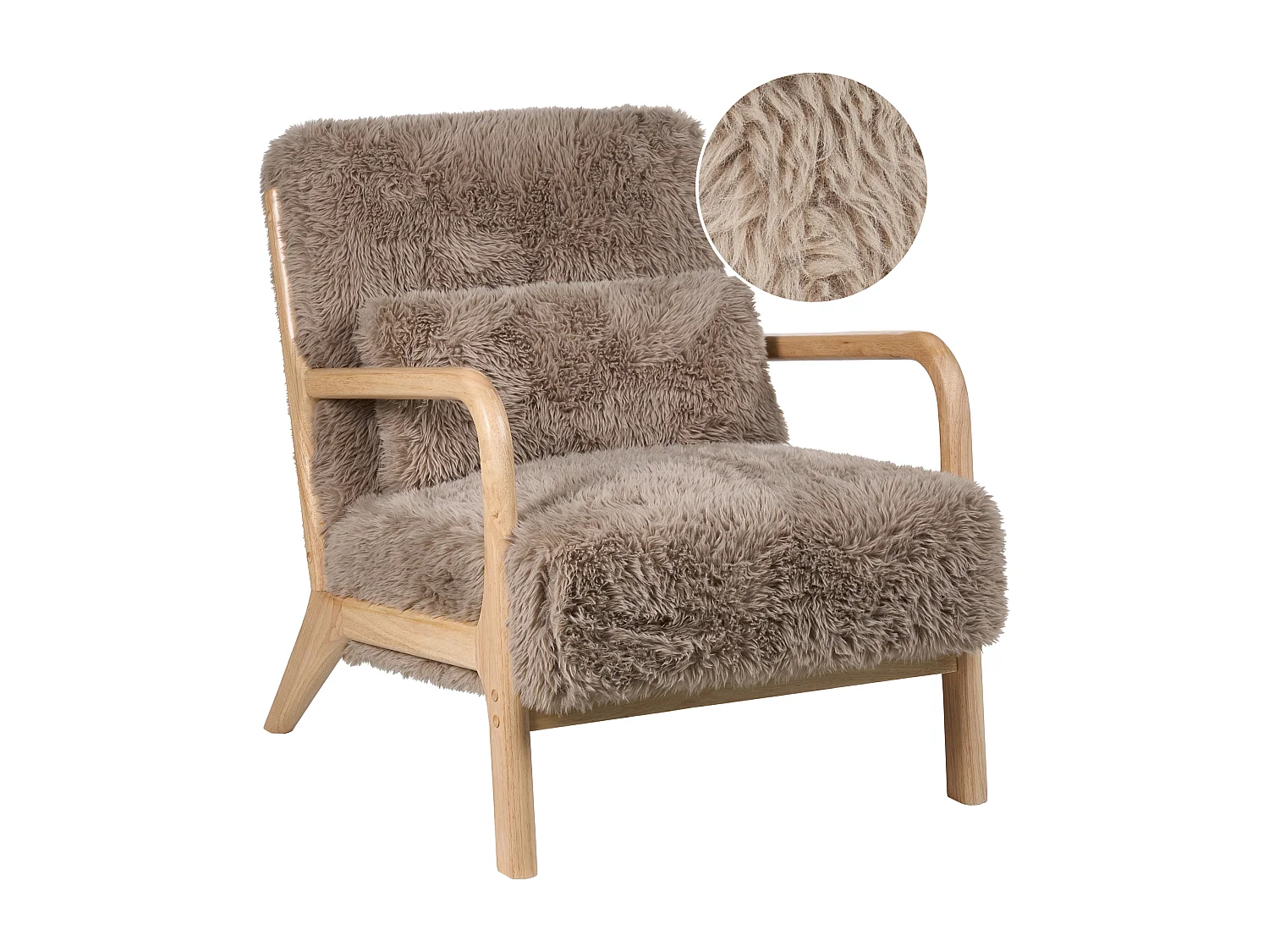 Fauteuil SKOVDE Fourrure synthétique Taupe
