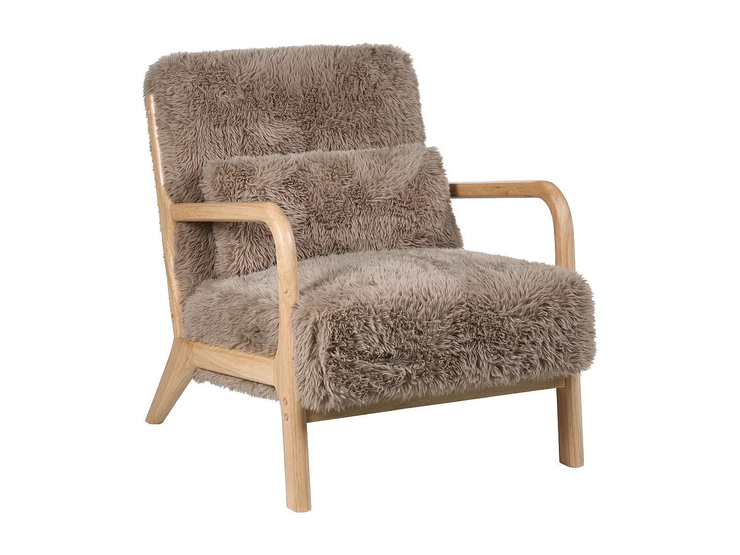 Fauteuil SKOVDE Fourrure synthétique Taupe