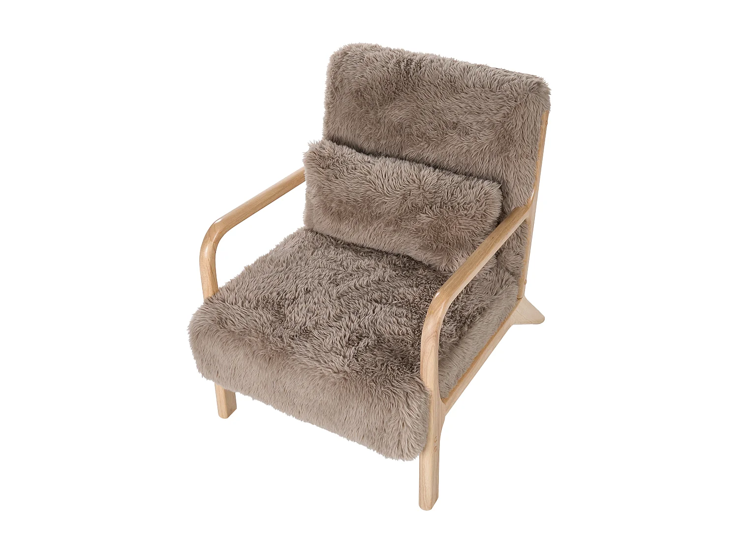 Fauteuil SKOVDE Fourrure synthétique Taupe
