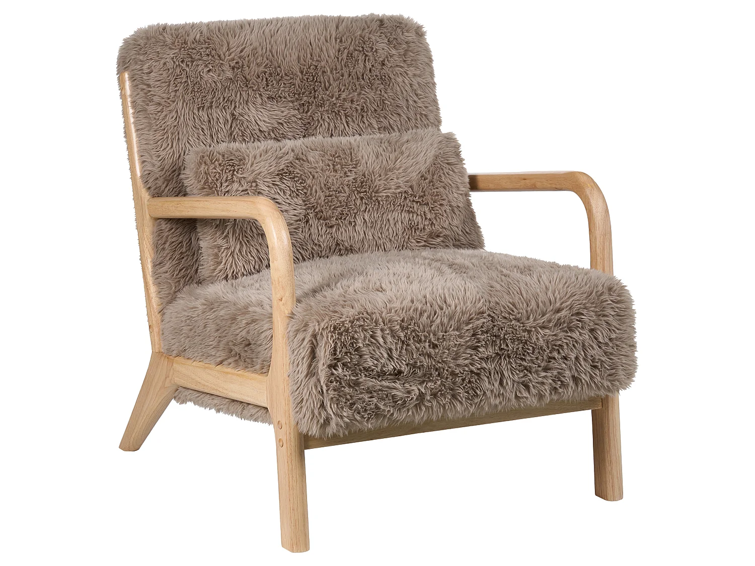 Armchair SKOVDE Faux Fur Taupe