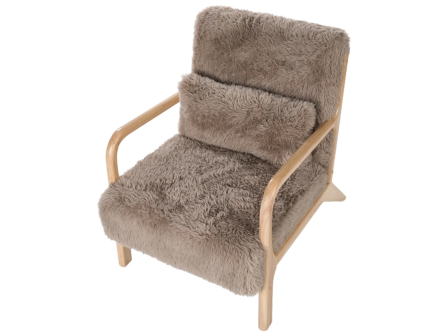 Armchair SKOVDE Faux Fur Taupe