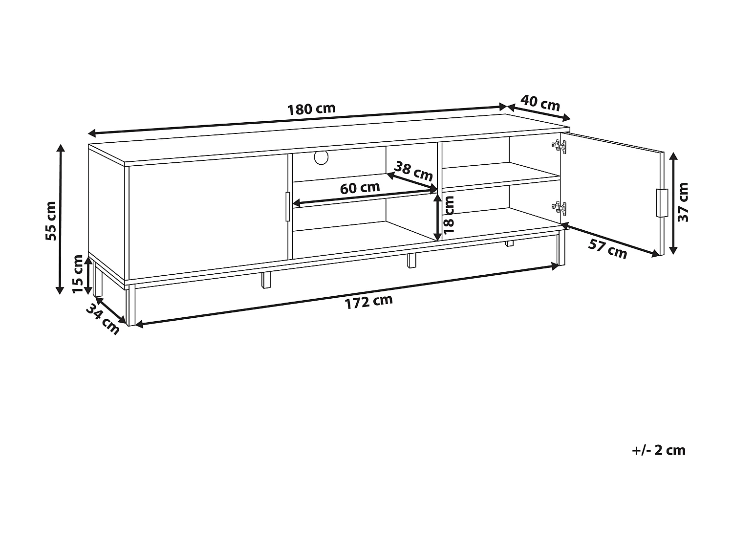 Meuble TV ROYALLA Marron clair