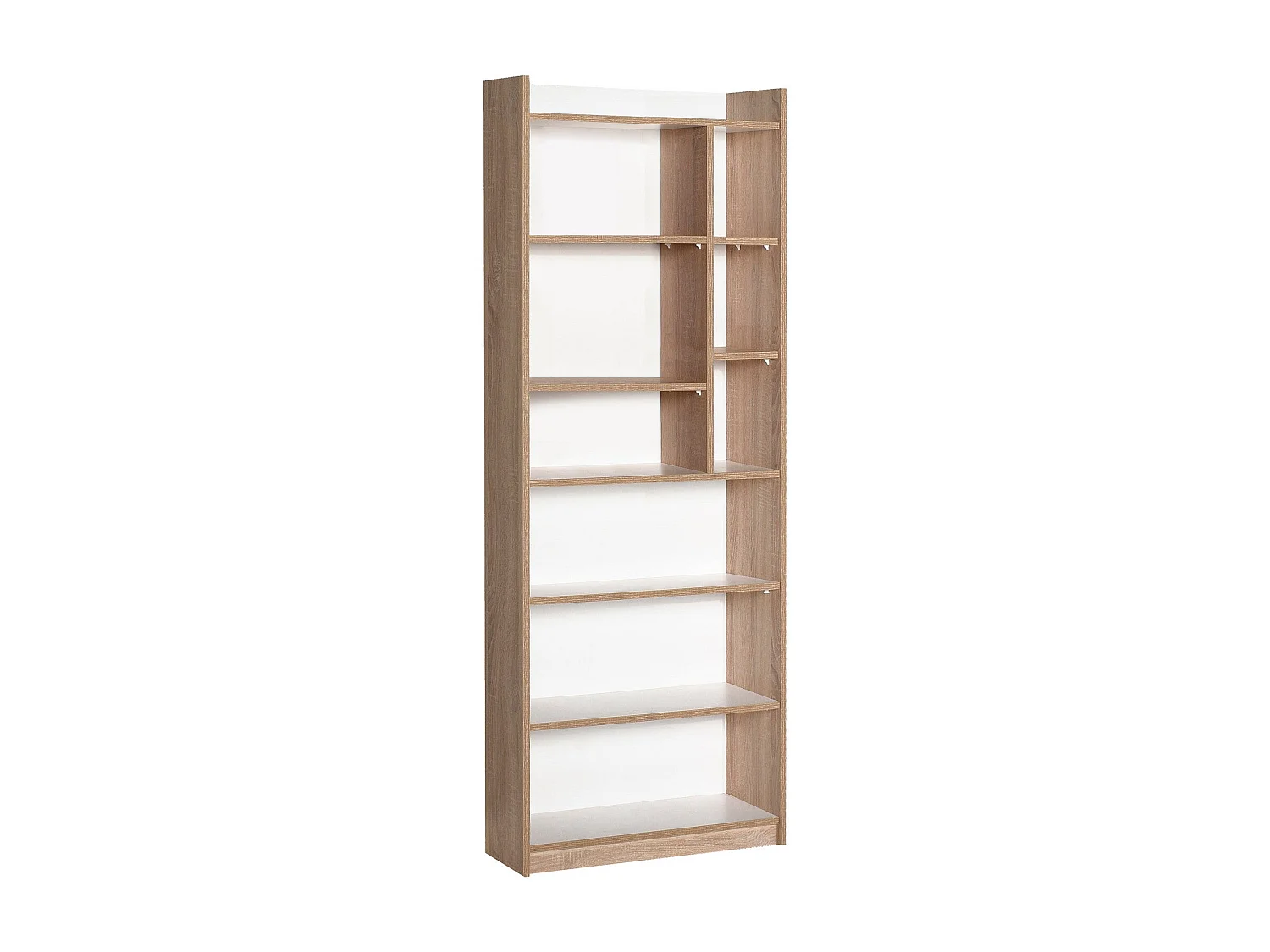 Bibliothèque – 63 cm x 176 cm x 26 cm – Sonomo et Blanc – Panneau de particules mélaminé