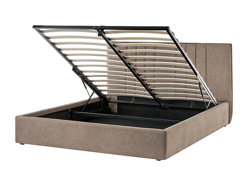 Lit ottoman Tissu TARASCON 160 x 200 cm Taupe