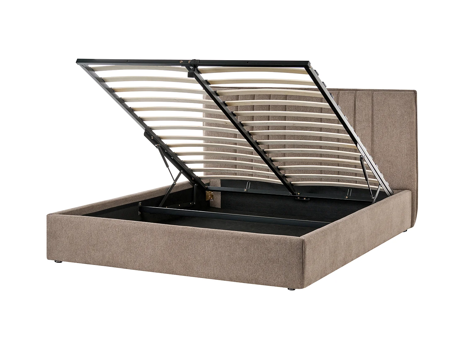 Lit ottoman Tissu TARASCON 160 x 200 cm Taupe