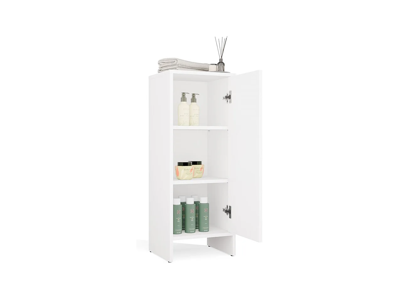 NINA - Armario de baño con 3 estantes y 1 puerta - Blanco