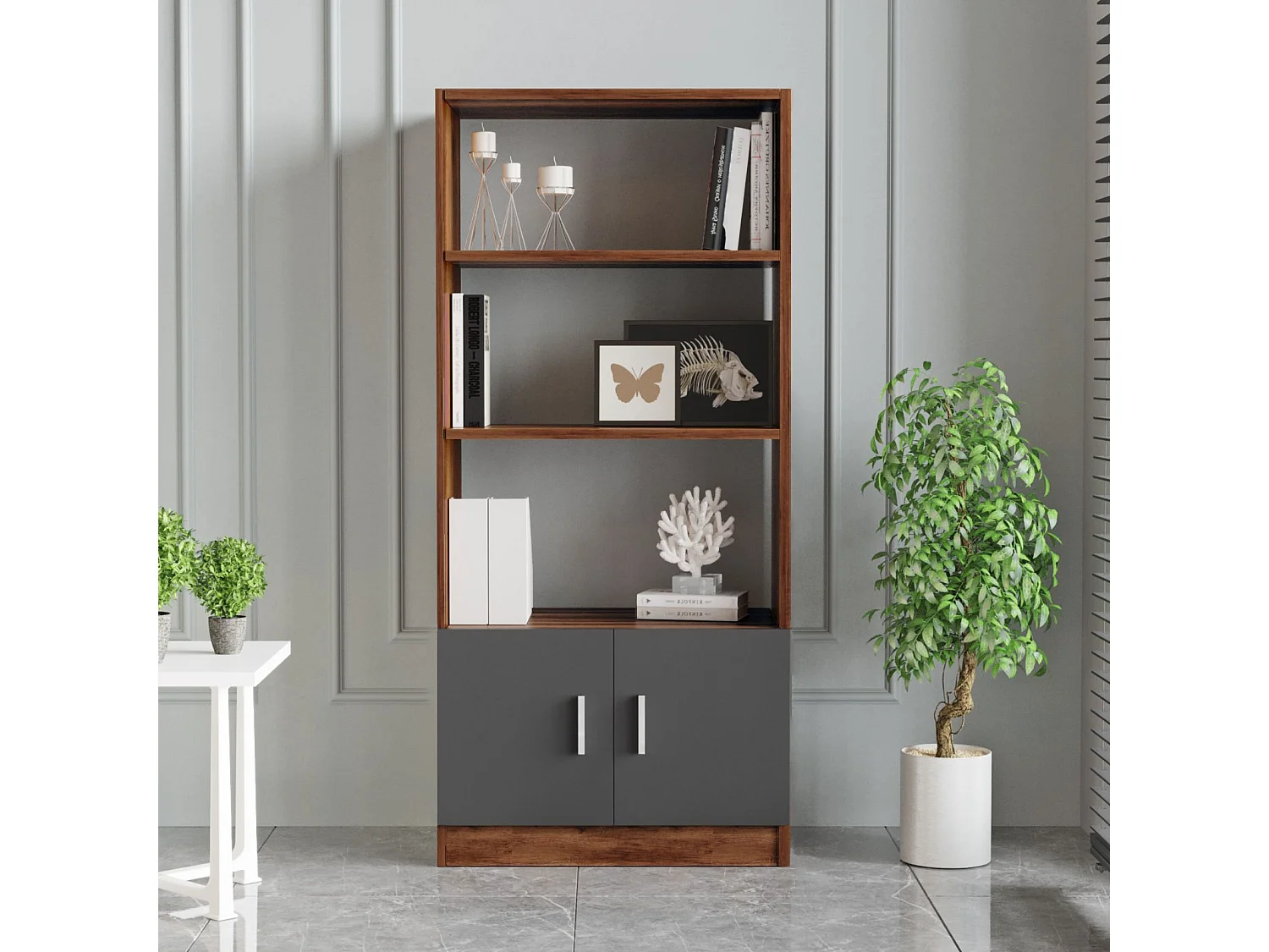 Estantería Kailua 1230, Abierta sin pared trasera|Con puertas, Aglomerado laminado, 140cm