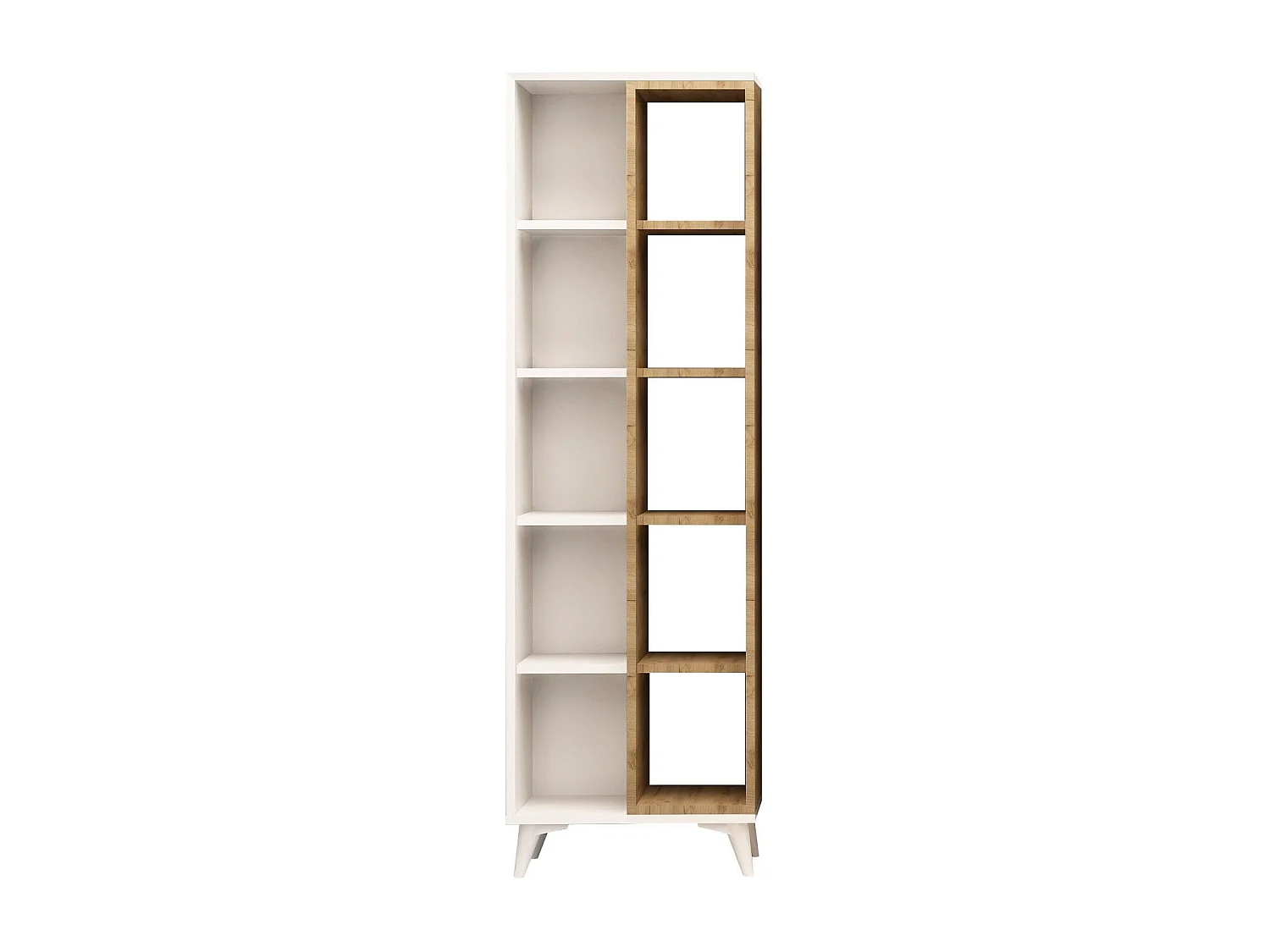Librería – 50 cm x 162 cm x 25 cm – Blanco – Tablero de partículas recubierto de melamina