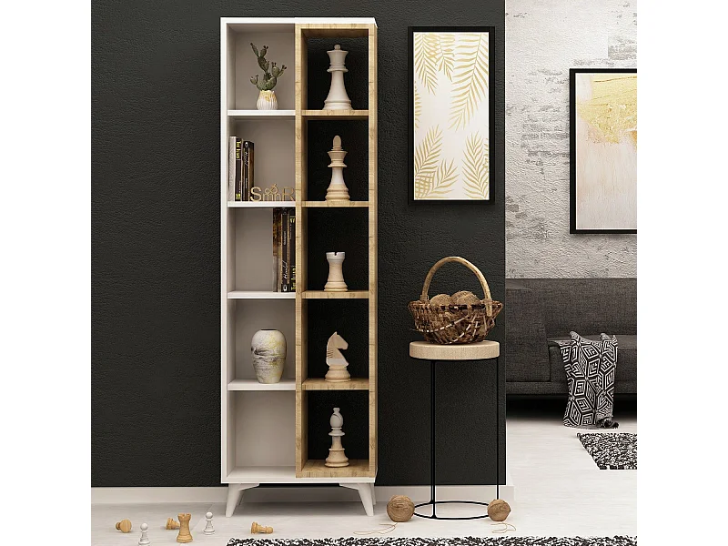 Librería – 50 cm x 162 cm x 25 cm – Blanco – Tablero de partículas recubierto de melamina
