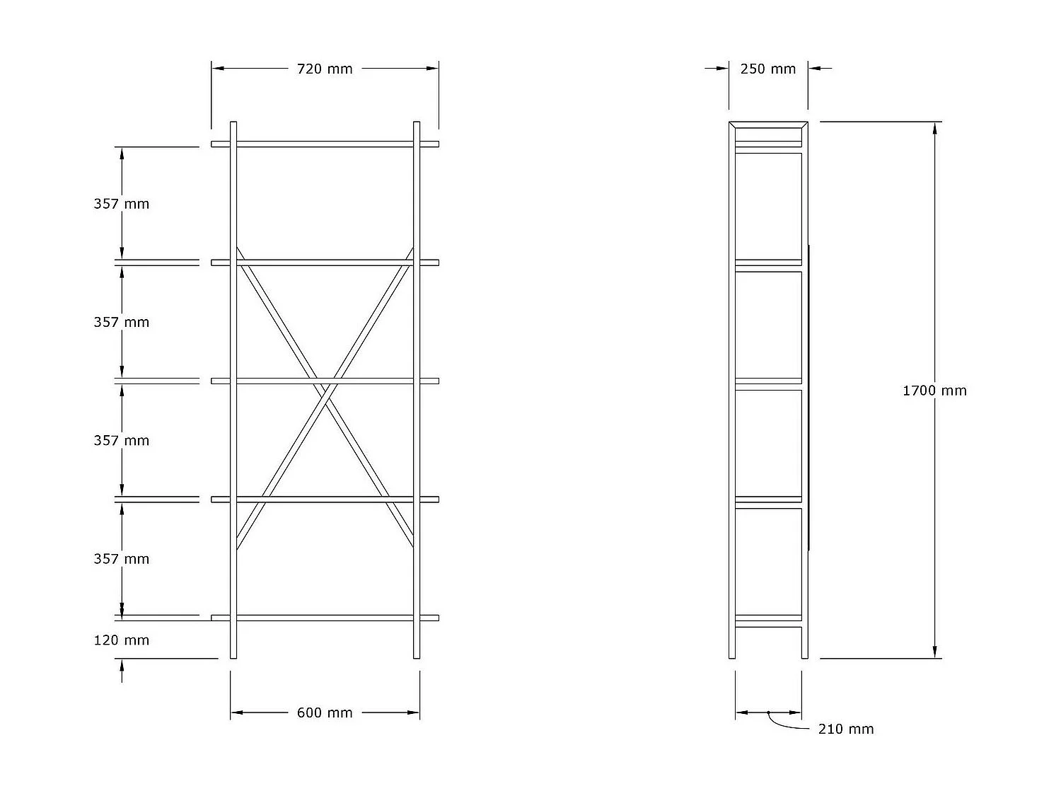 Bibliothèque Kinder en noyer Noire