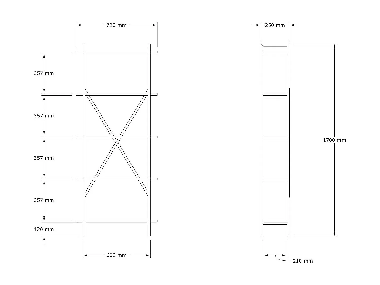 Bibliothèque Kinder en noyer Noire
