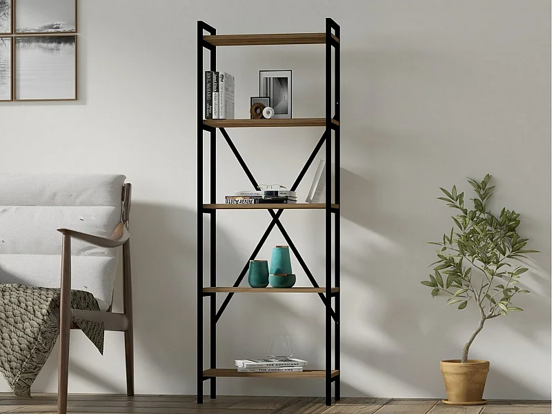 Bibliothèque Kinder en noyer Noire