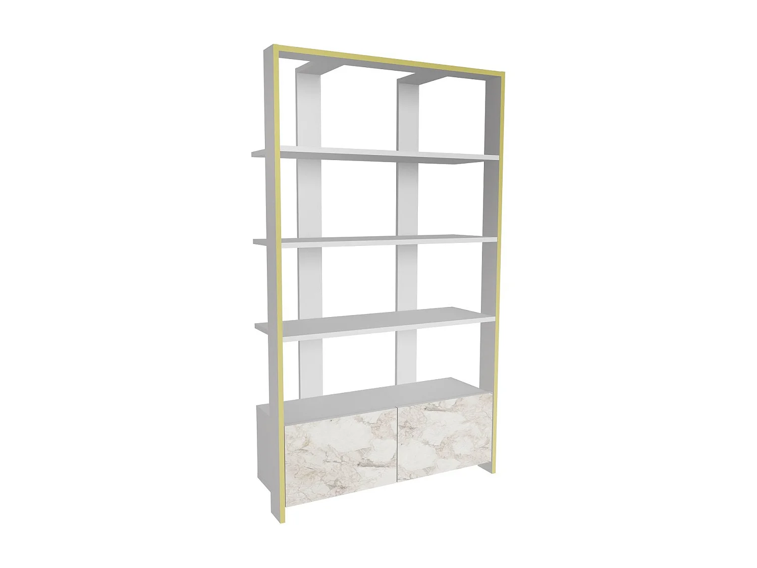 Elegancki biały regał, 37" x 12" x 63" | Wykonany w 100% z płyty wiórowej pokrytej melaminą, o grubości 18 mm | Idealny do przechowywania w