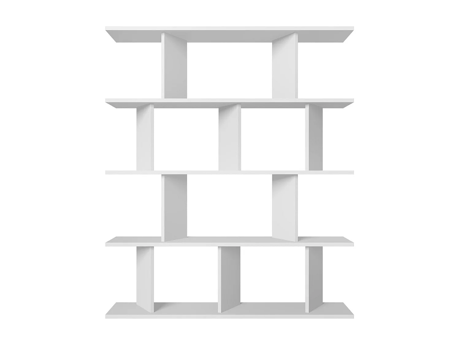 Étagère blanche élégante, 120 cm x 141 cm x 24,6 cm | Panneau de particules 100 % mélaminé, épaisseur 18 mm | Idéal pour le rangement modern