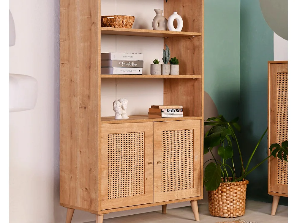 Estante de madera de haya – 90 x 40 x 58 cm – Roble