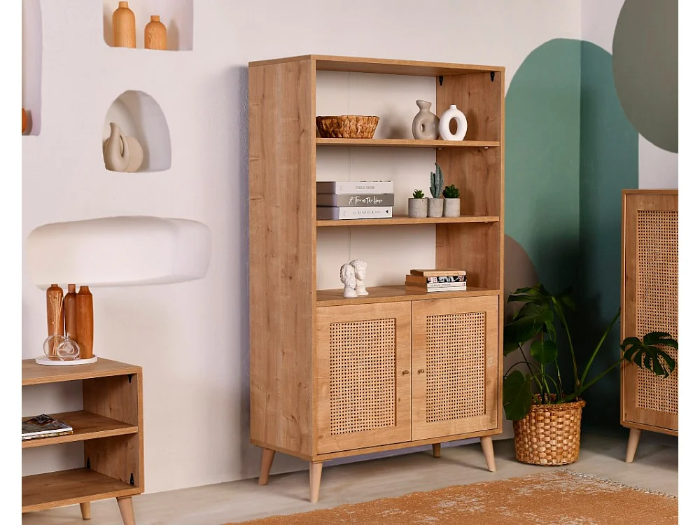 Estante de madera de haya – 90 x 40 x 58 cm – Roble