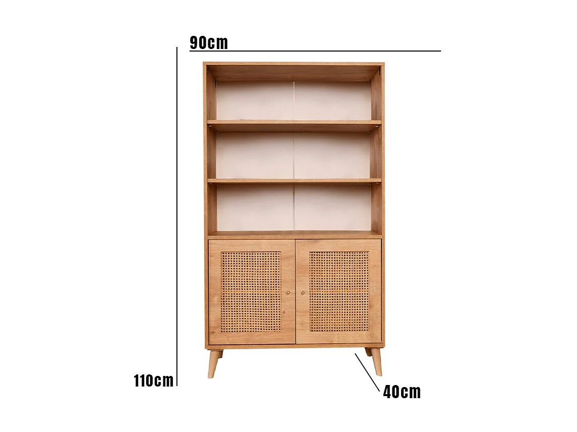 Estante de madera de haya – 90 x 40 x 58 cm – Roble