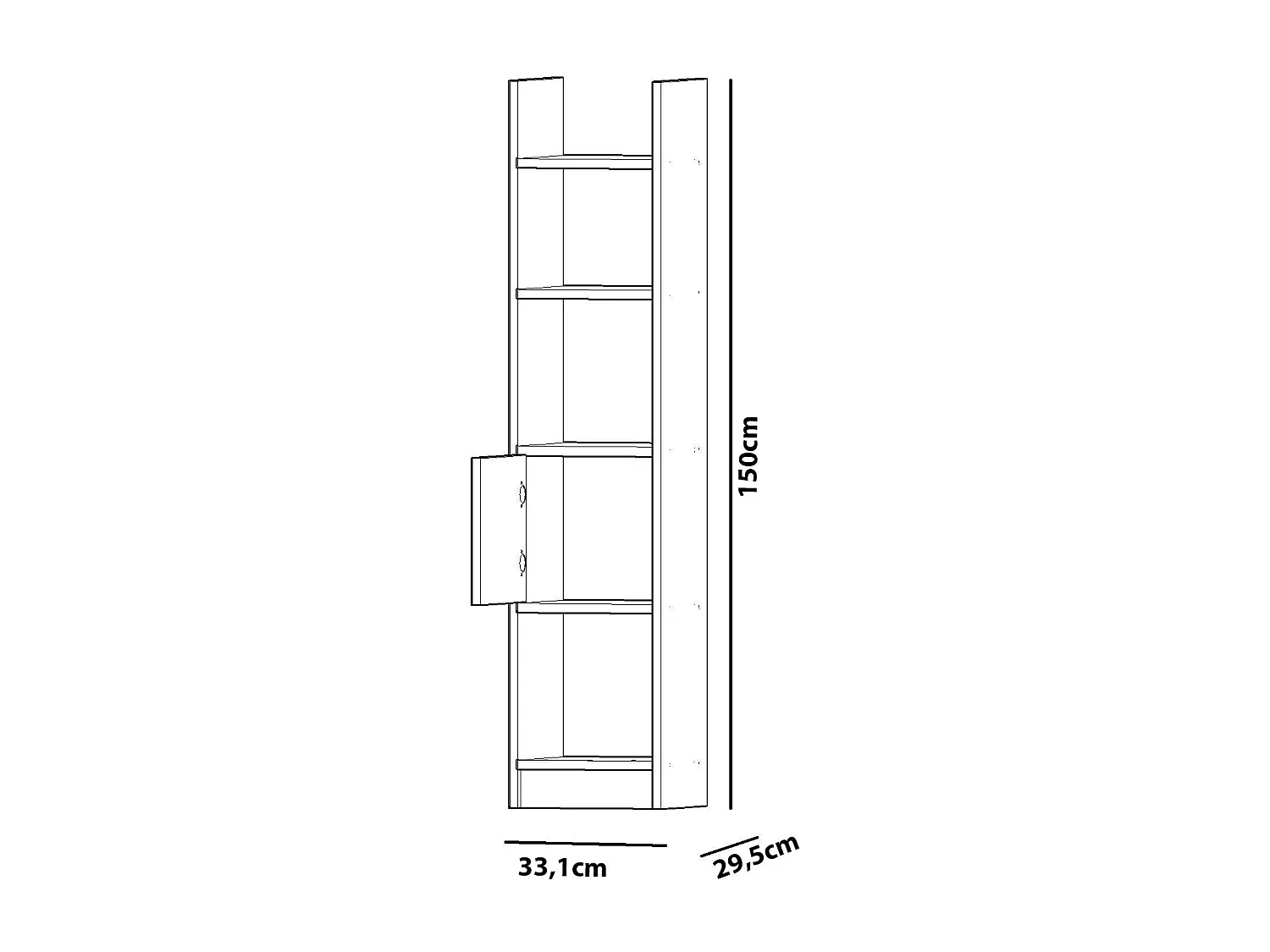 Étagère – 150 cm de hauteur – blanche – mélaminé