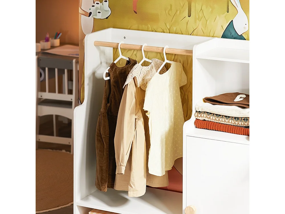 SoBuy Armario Infantil Blanco con 2 Estantes y 1 Puerta 94x35x110 cm KMB110-W ES