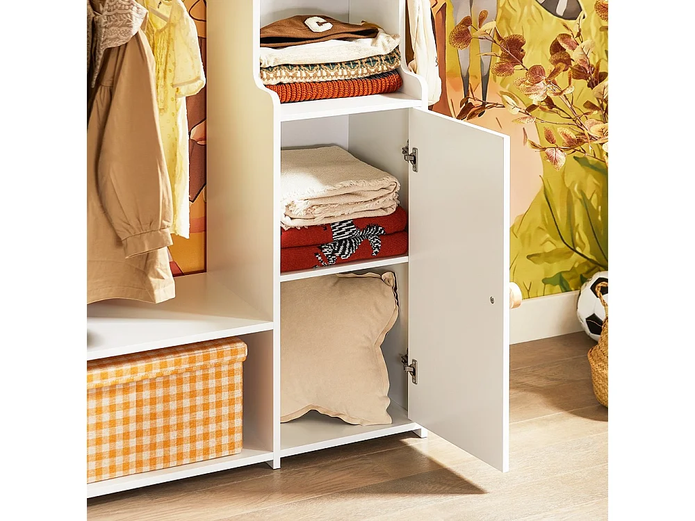 SoBuy Armario Infantil Blanco con 2 Estantes y 1 Puerta 94x35x110 cm KMB110-W ES