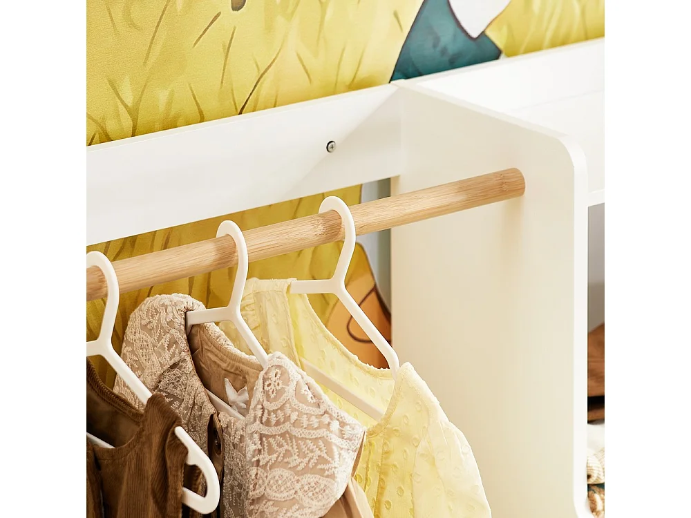 SoBuy Armario Infantil Blanco con 2 Estantes y 1 Puerta 94x35x110 cm KMB110-W ES