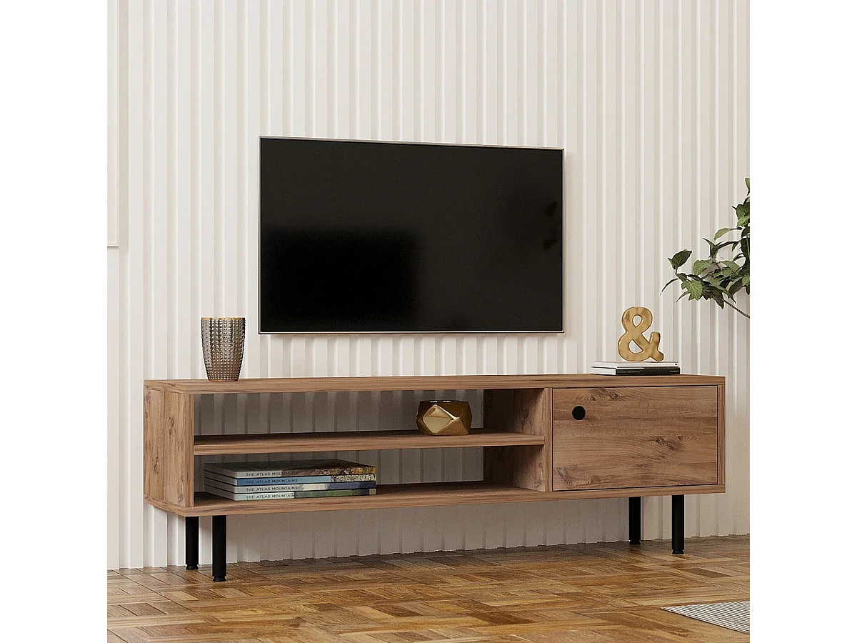 TV-Ständer – 120 x 38 x 30 cm – Atlantische Kiefer – Melaminbeschichtete Spanplatte