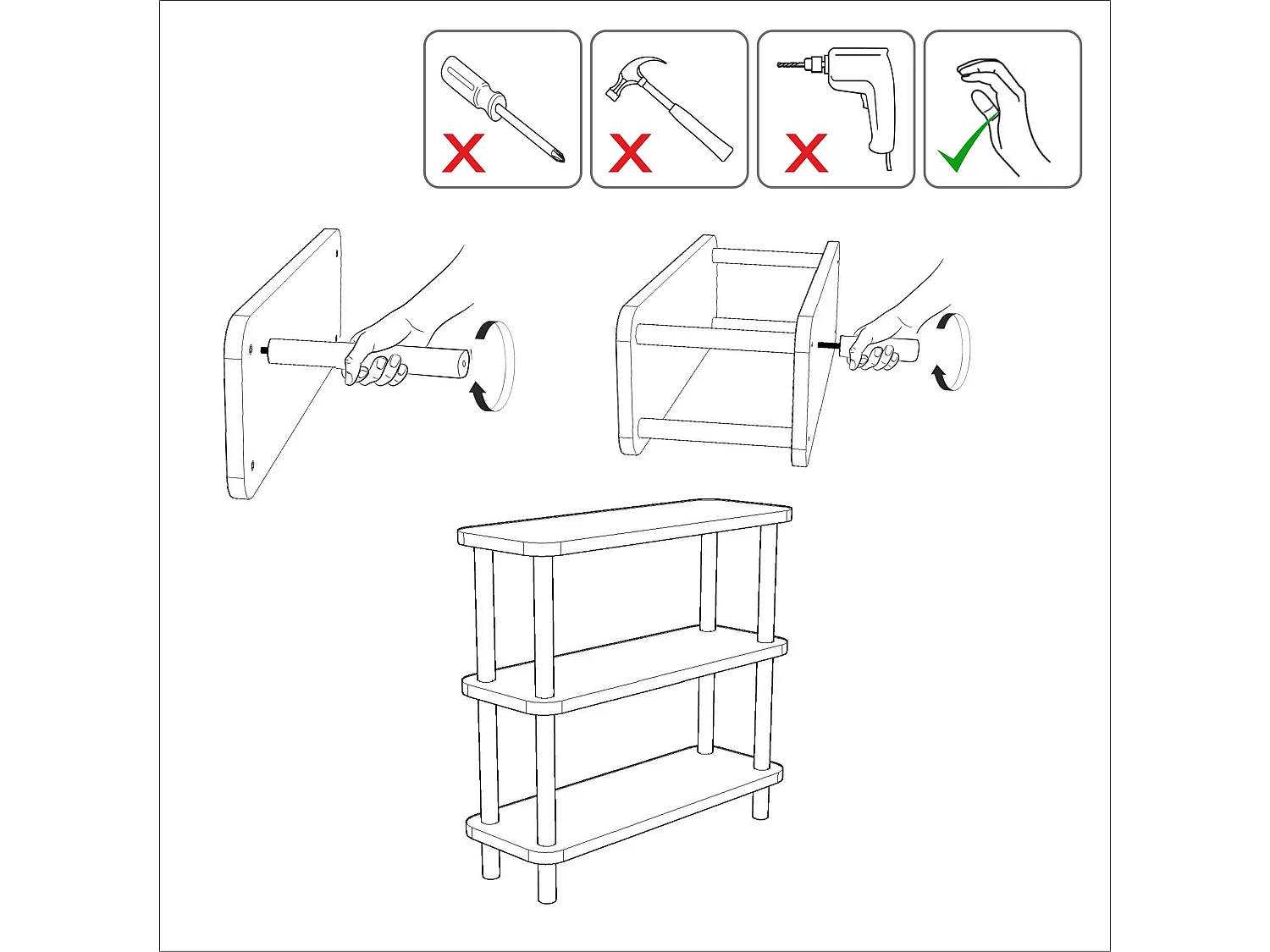 Étagère – 80 cm x 75 cm x 28 cm – Noir et pin atlantique – Panneau de particules mélaminé