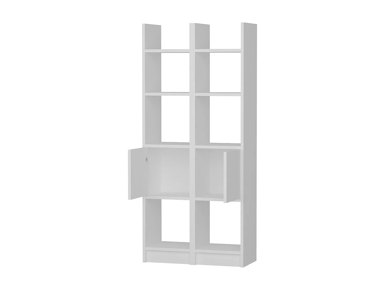 Bibliothèque Moderne – 66,2 cm x 150 cm x 29,5 cm – Blanc – Panneaux de particules mélaminés