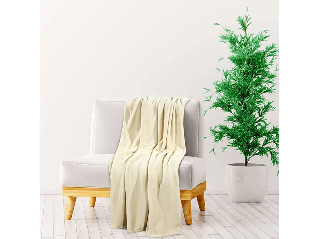 Koc Tęczowy z Poliestru Kremowy 130x170 cm Komfort i Elegancja dla Twojego Domu