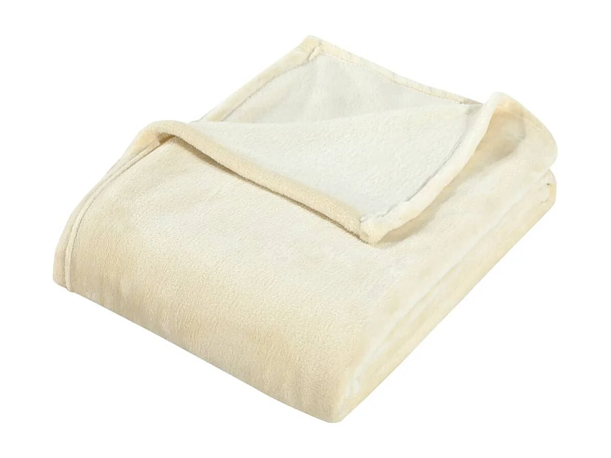 Manta Aconchegante de Poliéster 130x170 cm na Cor Creme para Sofá e Cama