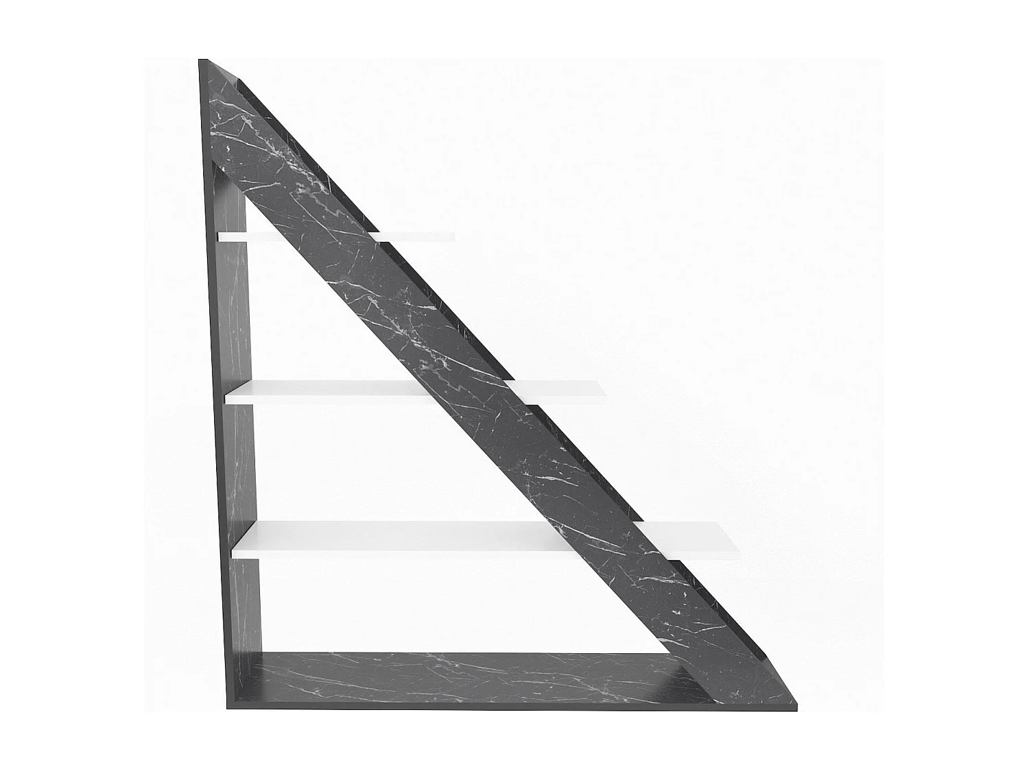 Elegantes Regal in Marmor und Weiß, 120 cm x 131,8 cm x 25 cm | 100 % melaminbeschichtete Spanplatte, 18 mm dick | Stilvolle Aufbewahrung fü