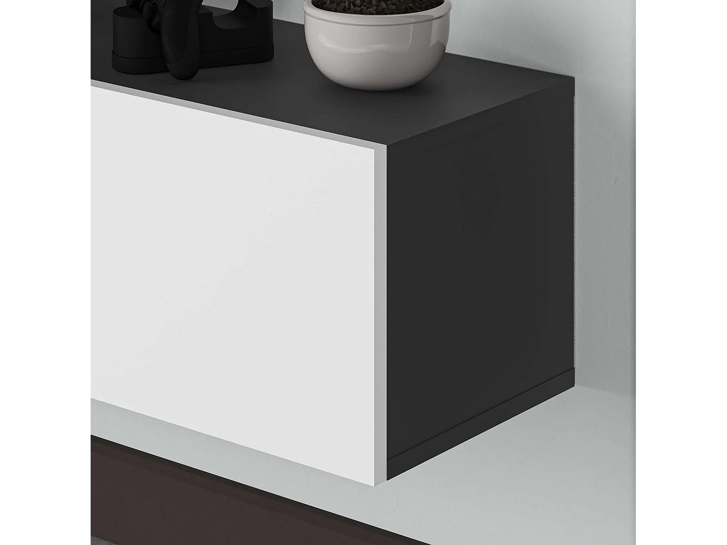 Mobile porta TV – 180 cm – Antracite e Bianco – Pannello truciolare nobilitato