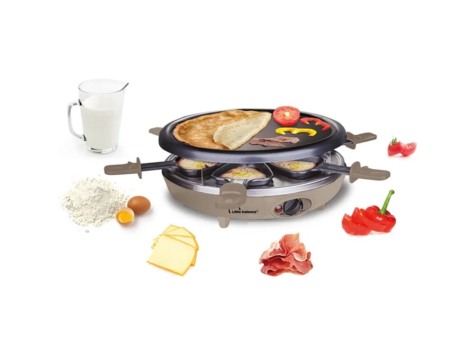 Raclette 3in1 6 Personen 1200W - Little Balance Happy Cheese Trio 1200 8692