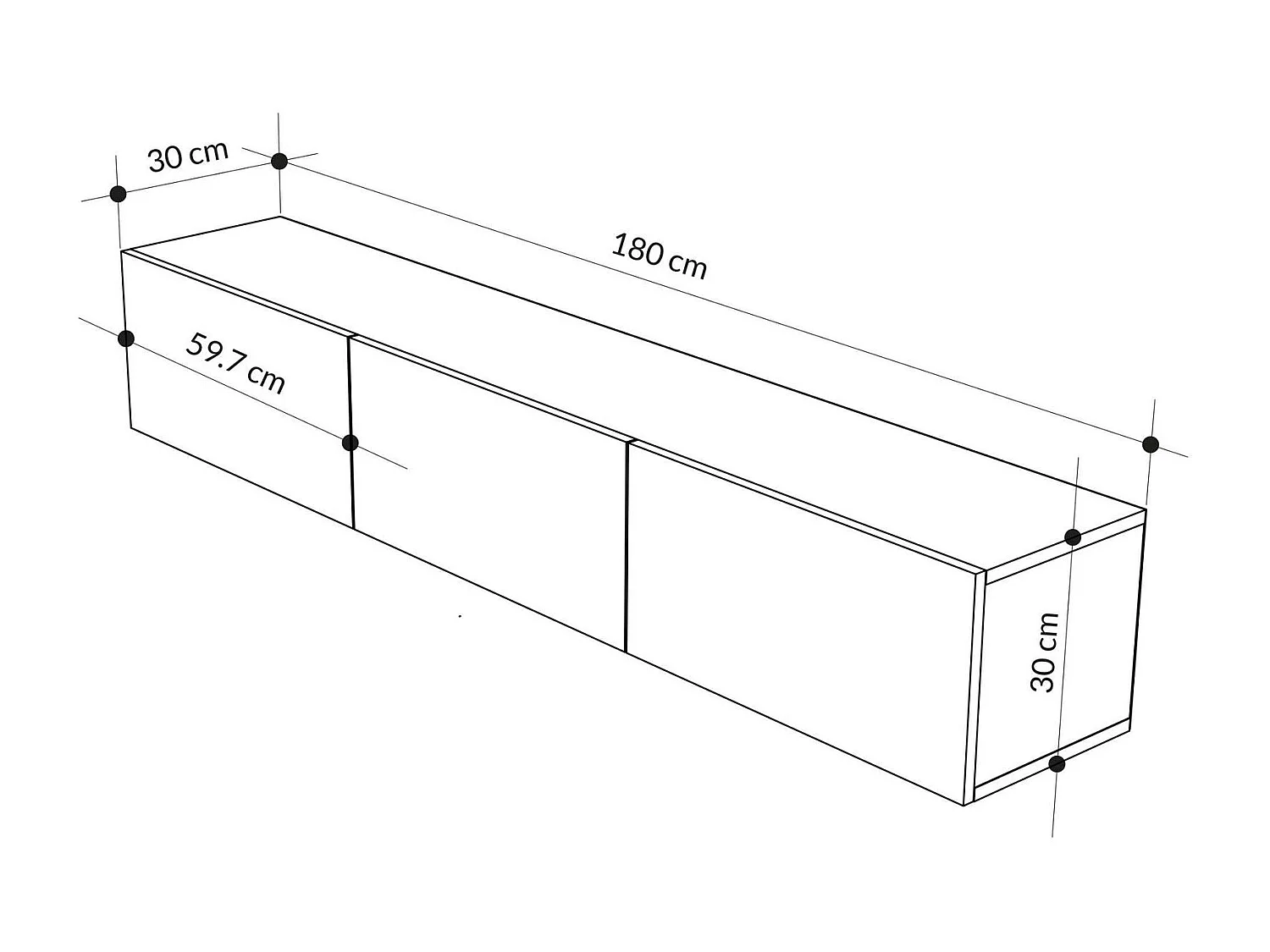 Mueble de TV – 180 cm – Roble Zafiro y Antracita – Tablero de Partículas