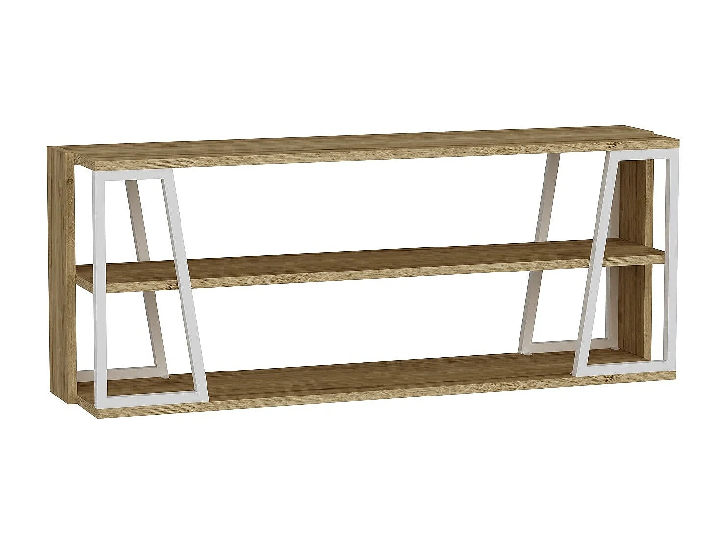 Meuble TV – 123,6 cm x 30 cm x 48,6 cm – Saphir et blanc – Métal et panneaux de particules