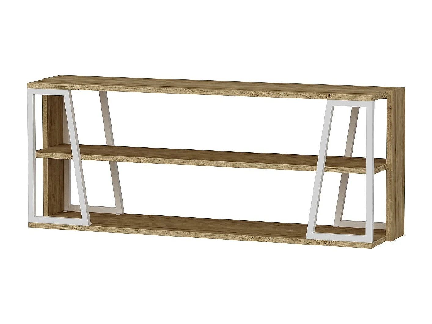 Meuble TV – 123,6 cm x 30 cm x 48,6 cm – Saphir et blanc – Métal et panneaux de particules