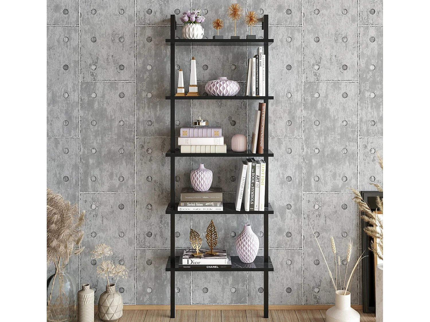 Estante Industrial Elegante em Preto - Transforme Seu Espaço com Estilo