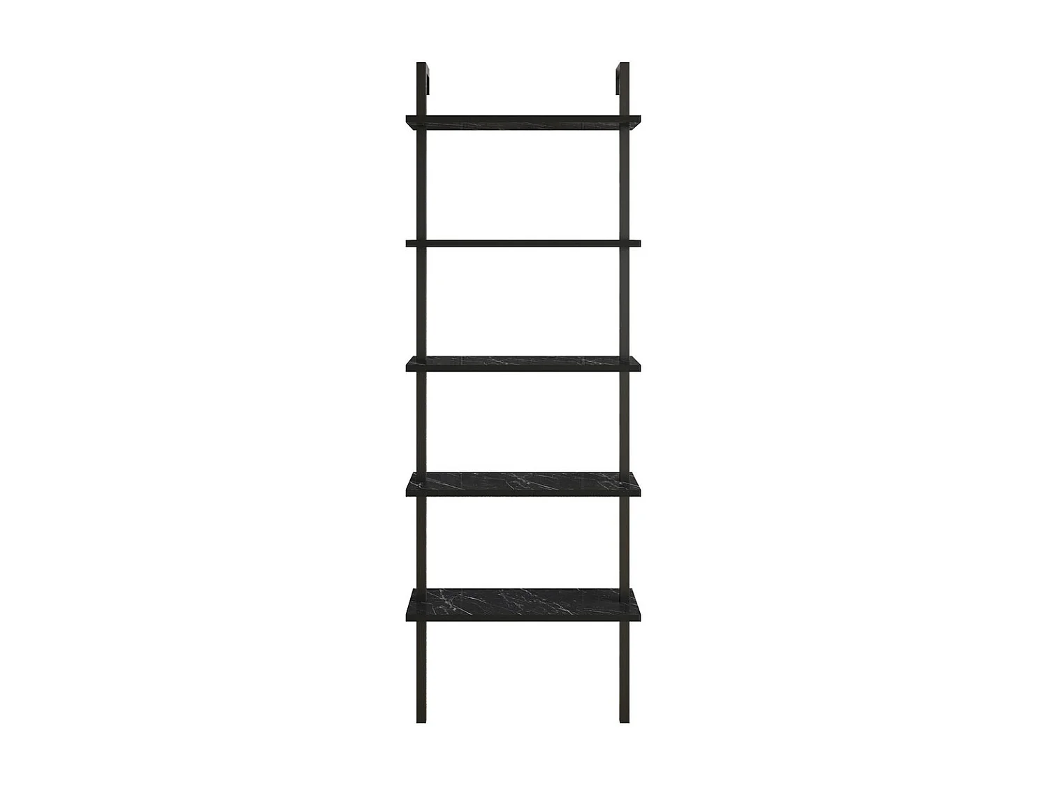 Czarny regał przemysłowy, 60 cm x 174 cm x 22 cm | Płyta wiórowa pokryta melaminą w 100%, grubość 18 mm, nogi metalowe | Możliwość montażu n